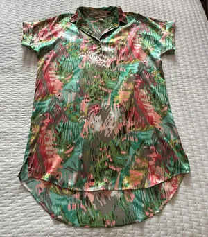 Victoria’s Secret Colorful Multi Color PJ Pajama Sleep Shirt Gown Sz M Medium thumbnail 1