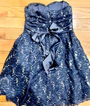 My michelle strapless navy blue rhinestone-embellished cocktail dress size 7 thumbnail 8