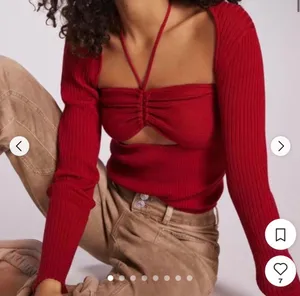 Maeve Anthropologie 2 piece set small halter shrug raspberry red $130 nwt thumbnail 1