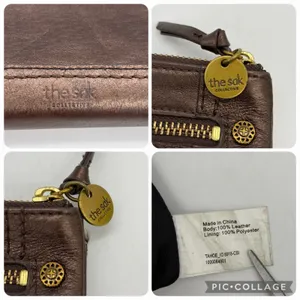 The Sak‎ Womens Wallet Bronze Leather Brass Hardware Reptile Print Trim Bi-Fold thumbnail 6