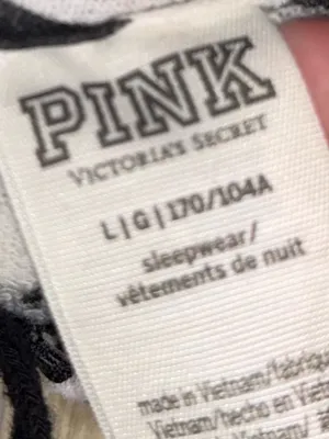 Victoria’s Secret pink Black and White logo pajama set hoodie pj onesie thumbnail 3
