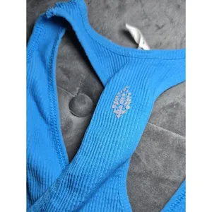FP Movement by Free People Cobalt Blue Ribbed Racerback Sports Bralette thumbnail 3