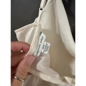 American Eagle Cream Cowl Neck‎ Peplum Camisole Top Adjustable Straps Small thumbnail 7
