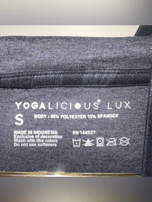 Yogalicious Lux‎ Black Camo Cropped Hoodie Athletic Top NWT Small thumbnail 7