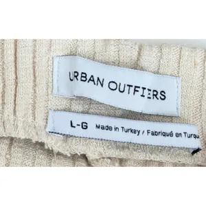 Urban Outfitters Cream Ribbed Knit Flare Pants High‎ Rise Cream Ivory Large NEW thumbnail 5