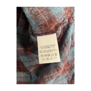 Free People Top Womens Extra Small Blue Wool Blend Plaid Button Up Boho Cottage thumbnail 5