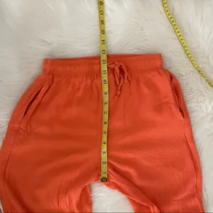 Vintage Coral Pull On Pants Crepe Elastic Waistband Drawstring Size Medium thumbnail 6