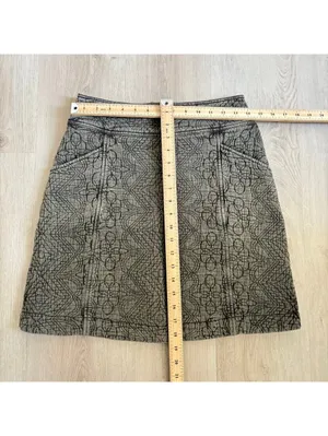 Anthropologie Pilcro EUC Women's Green Gray Quilted Mini Skirt Size 2 thumbnail 4