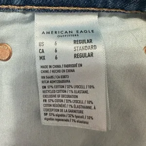 American Eagle 90's Bootcut Jeans Womens 6 Front Slit Split Hem‎ Stretch Denim thumbnail 8