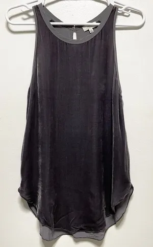 Wilfred Sevres Lilac Silk Crushed Velvet Sleeveless Top thumbnail 1