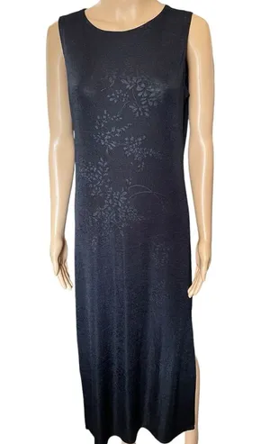 Jalate Vintage 90s Black Gray Holographic Goth Witchy Vampy Floral Maxi Dress thumbnail 1