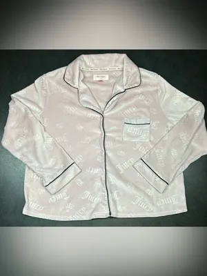 Juicy Couture Size XL Pink Velour All Over Logo Pajama Set thumbnail 2