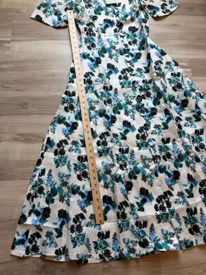 Tuckernuck Blue‎ Blooms Linen Maxi Dress Size XS Floral Coastal Vacation thumbnail 6