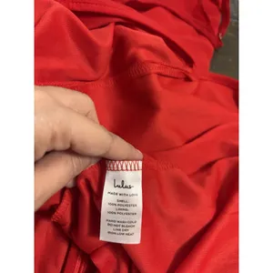 Lulus Women’s Ruffles Front String Side Slit Maxi Dress NWT XL Red Formal Prom thumbnail 7