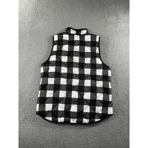 Woolrich Vest‎ Women Large Duck Down Plaid Quilted Puffer Full Zip Classic thumbnail 2