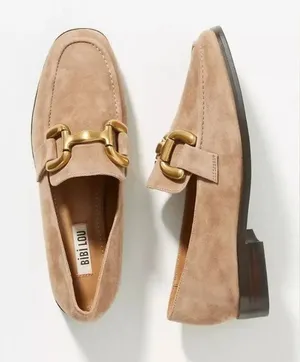 BiBi Lou Zagreb Beige Suede Horsebit Loafers Quiet Luxury Old Money Preppy Chic thumbnail 1