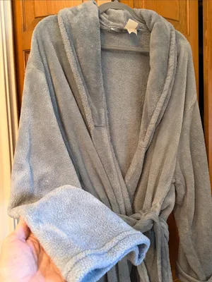 🤗🤗🤗3 for 12$🤗🤗🤗Slouchy Short Robe for Women - Light Gray thumbnail 4