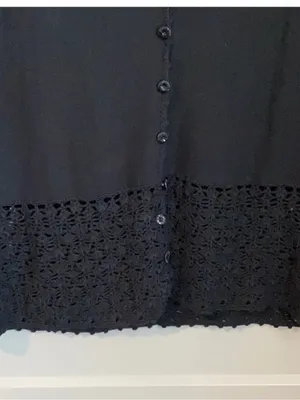 Vintage Ann Taylor cotton and crochet bottom sweater thumbnail 9