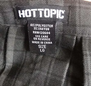 Hot Topic Black & Grey Plaid Buckle Asymmetrical Pleated Skirt size large thumbnail 8
