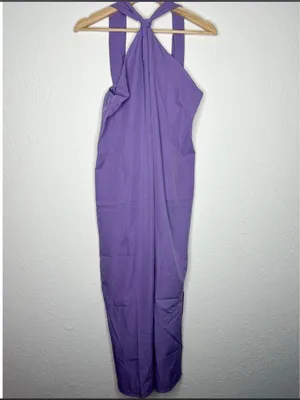 Commense Twist-Halter Side Slit Maxi Dress L NWT thumbnail 2