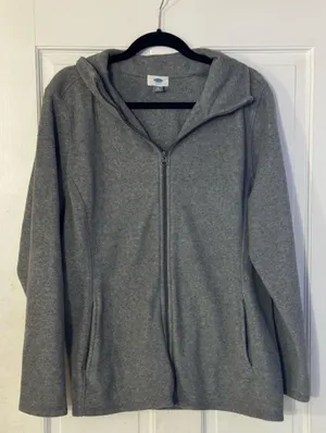 Old Navy Heather Grey Zip-Up Jacket XL thumbnail 1