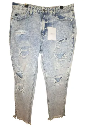 NWT KanCan Light Wash Distressed High Rise Ankle Skinny Denim Jeans thumbnail 1