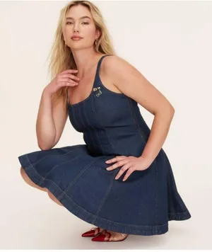 Denim Sleeveless Dress thumbnail 3