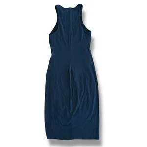 Express Women’s Black Sleeveless Ruched Midi Dress Tulip Hem Bodycon Tank XS‎ thumbnail 5