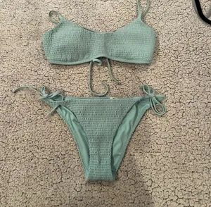 Hollister Light blue ribbed bathing suit thumbnail 1