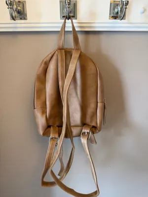 The Smart Trend Brown Quilted Backpack Tan thumbnail 4