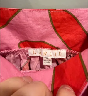 Karlie Floral Print Flutter Sleeve Blouse Pink and Red thumbnail 3