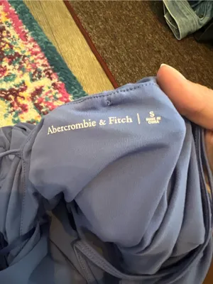 Abercrombie and fitch blue midi ruched dress size small thumbnail 9