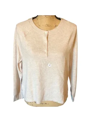 Victoria's Secret Beige Henley Top, Size XS thumbnail 2