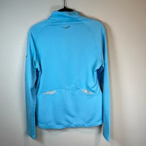 Saucony Athletic 1/4 Zip Pullover Shirt Blue Running Reflective Zip Pocket Small thumbnail 12