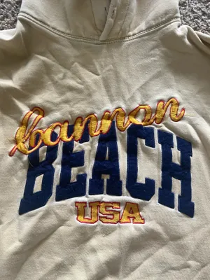 Vintage yellow beach hoodie thumbnail 2