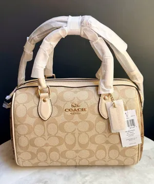 NWT Coach Rowan Satchel Bag in Blocked Signature Canvas-Light Khaki Multi CH486 thumbnail 1