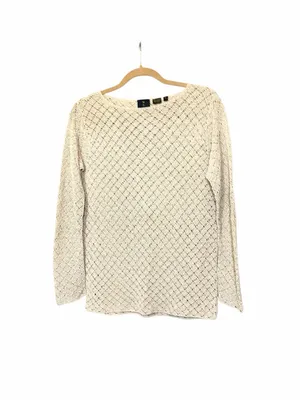 MAG Gold Knit Oversized Boatneck Sweater Sz XS thumbnail 7