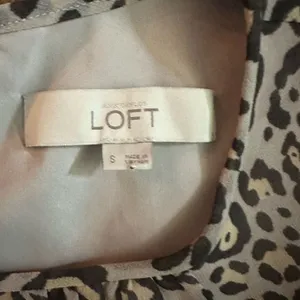 Loft Ann Taylor cheetah ruffled hem travelcore S dress thumbnail 2