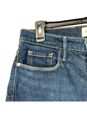 Frame Le Sylvie Slender Straight Jeans Two-Tone Denim Cropped Size 29 thumbnail 4