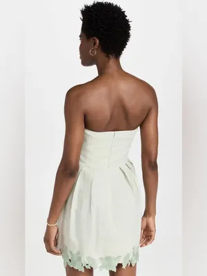 Fanm Mon Greer Strapless Mini Dress size Medium M green lace mint nwot thumbnail 3