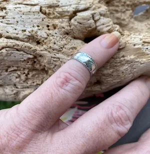 Milgrain Wide Band Sterling Silver Toe Ring thumbnail 2
