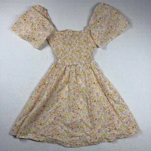 Princess Polly Floral Smocked Puff Sleeve Mini Dress 0 XS Cottagecore Cotton thumbnail 1