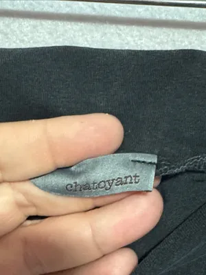 Chatoyant Black Fold-Over Waist Fit and Flare Yoga Pants thumbnail 2