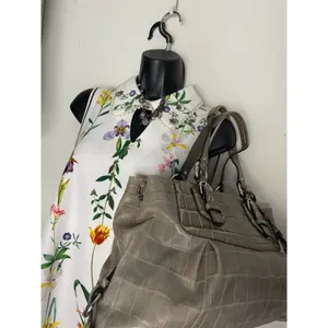 COACH Animal Embossed Leather Gray Shoulder Bag thumbnail 9