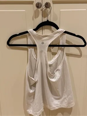 lululemon athletica White Ribbed Racerback Tank thumbnail 2