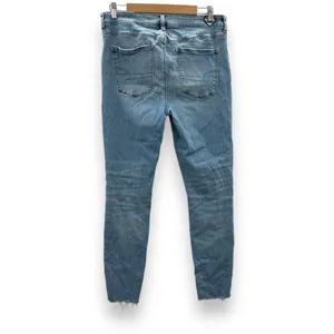 American Eagle Hi-Rise Light Wash Distressed Raw Hem Skinny Jegging‎ Jeans Sz 14 thumbnail 4
