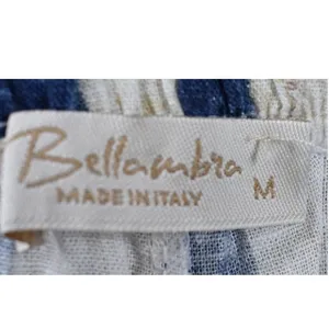 Bellambra Italy Blue White Striped Wide Leg Pants Damask Metallic Accents Medium thumbnail 3