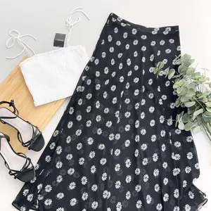 Forever 21 sheer midi skirt Size M Build in slip comes 13 inches down from waist slits on both sides No stretch, slide zipper thumbnail 1