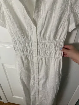 Hill House The Jamie Nap Dress in White Broderie Voile XS thumbnail 4