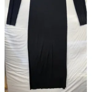 ASTR The Label Black Twist Front Ribbed Knit Long Sleeve‎ Midi Dress Medium thumbnail 9